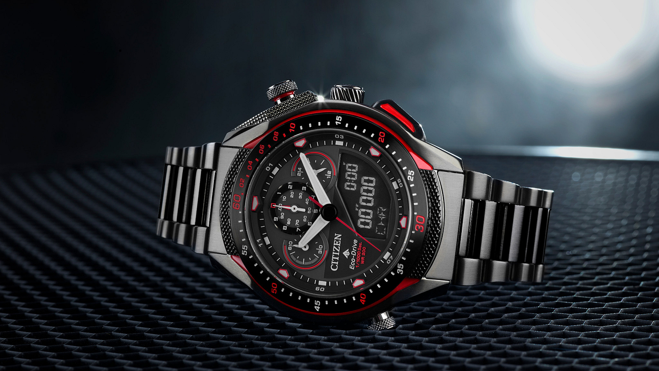 Citizen Promaster SST Eco Drive Grey Black Dial Watch CITIZEN